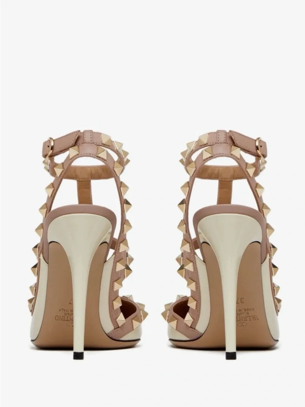 Valentino Garavani Rockstud Caged Pumps – Ivory/Poudre – Size 38 👠✨